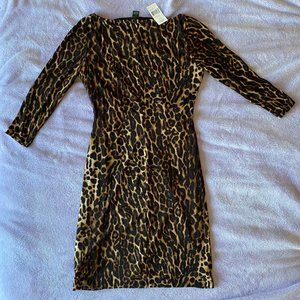 Ralph Lauren leopard print knee-length dress - 8